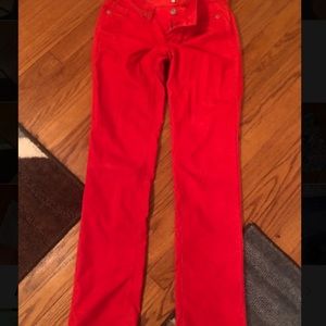 Loft red orange corduroy pants